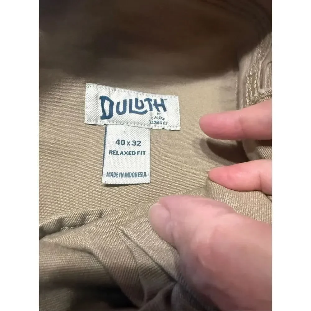 Duluth Flex Fire Hose Ultimate Relaxed Fit Cargo Pants Sz 40/30 Khaki